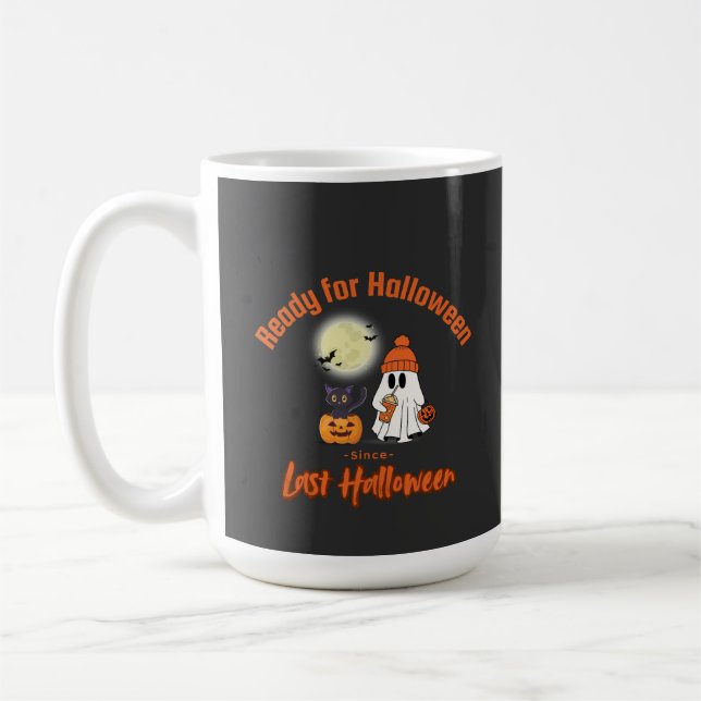 Taza De Café Listo para Halloween desde la última camiseta de H (Izquierda)