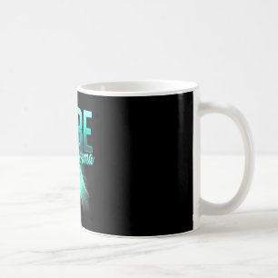 Taza De Café Listón azul verdoso de concienciación sobre la esc