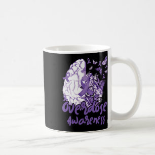 Taza De Café Listón Morado Conciencia de Sobredosis Adicción a