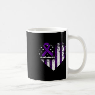 Taza De Café Listón Morado de Conciencia de Sobredosis Adicción