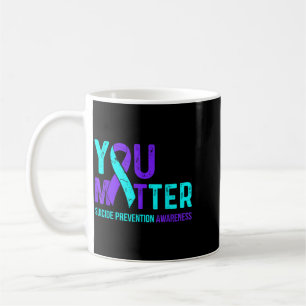 Taza De Café Listón púrpura teal de concientización sobre la pr