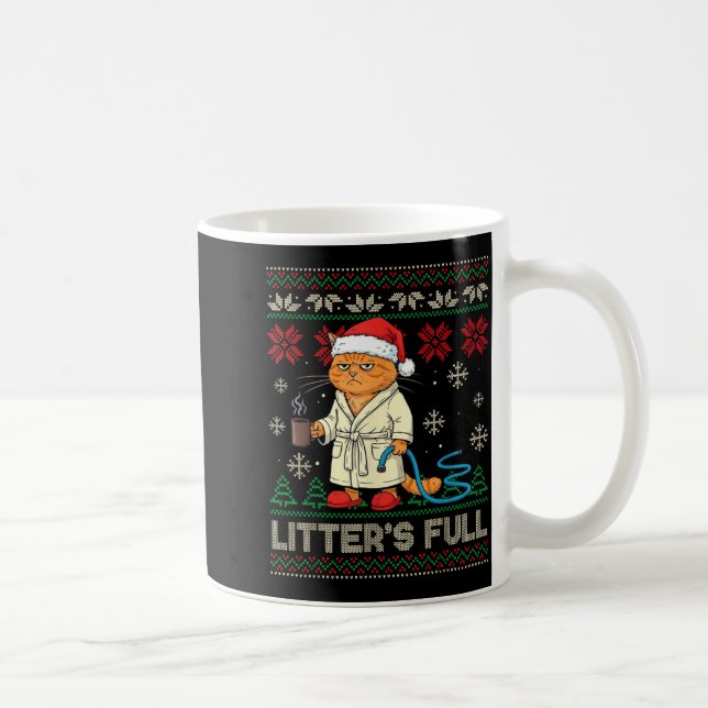Taza De Café Litter’s Full Funny Cat Lovers Ugly Christmas Swea (Derecha)