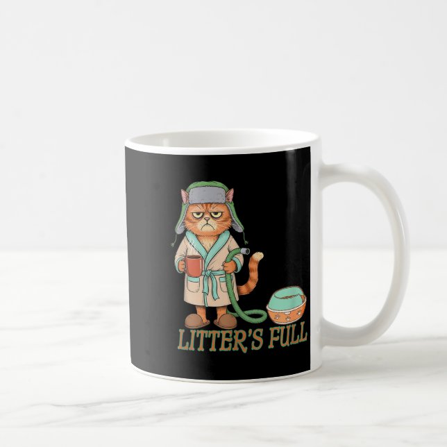 Taza De Café Litters Full Funny Cat Lovers Christmas Funny Gift (Derecha)