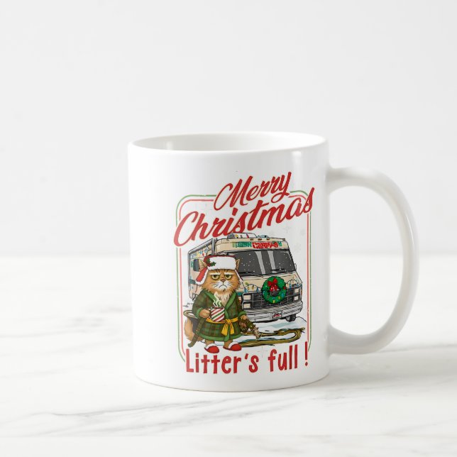 Taza De Café Litter's Full Merry Christmas Funny Cat Lovers Hol (Derecha)