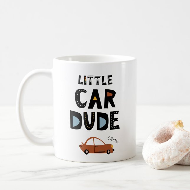 Taza De Café Little Car Dude First Name Boy (Con donut)