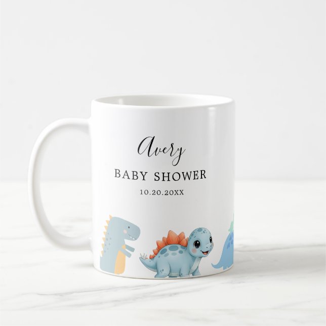 Taza De Café Little Dinosaur Cute Baby Shower (Izquierda)