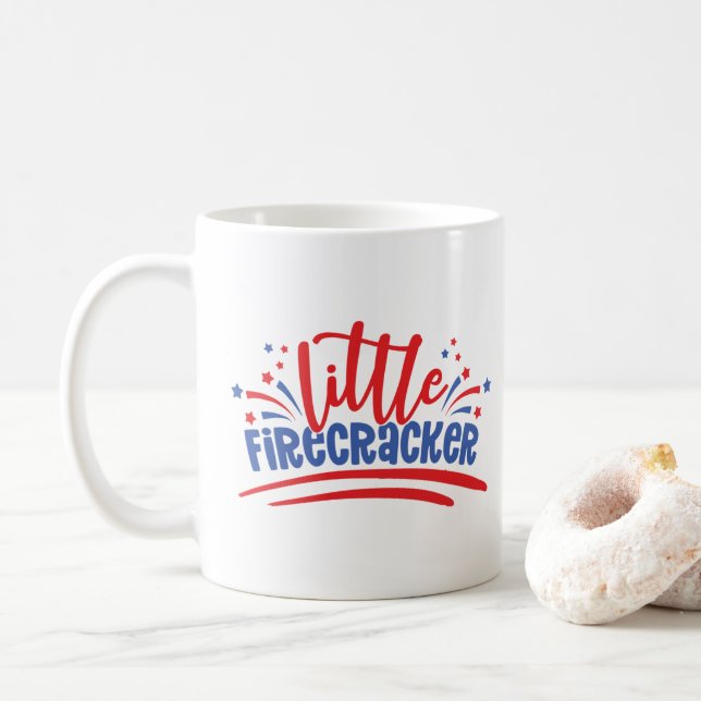 Taza De Café Little Firecracker 4 de julio (Con donut)