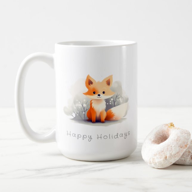 Taza De Café Little fox in winter (Con donut)