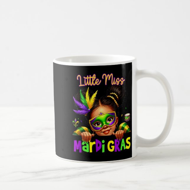 Taza De Café Little Miss Mardi Gras Messy Bun Girls Kids New Or (Derecha)