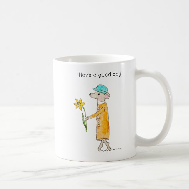 Taza De Café Little Mouse With Daffodil (Derecha)