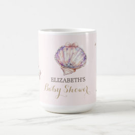Taza De Café Little Pearl Seashells Diamonds Dots Baby Shower