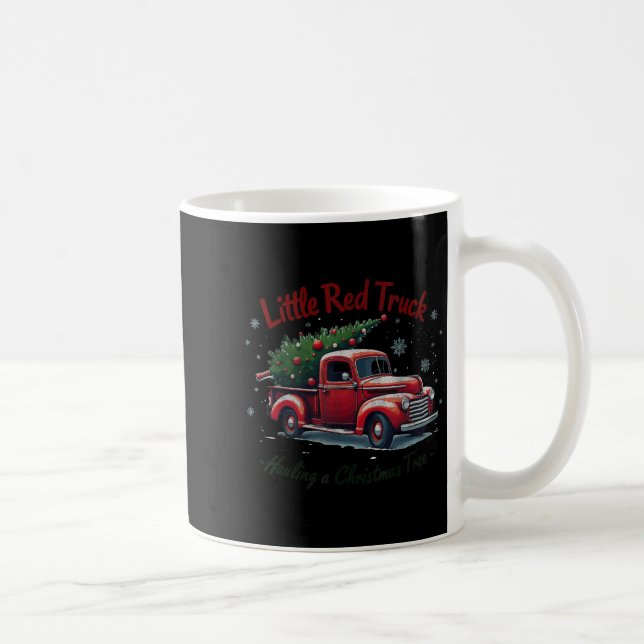 Taza De Café Little Red Truck Hauling A Christmas Tree Family M (Derecha)