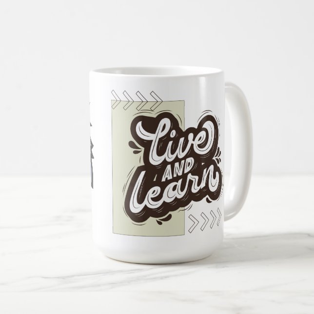 Taza De Café Live and Learn Eagle Design Coffee Mug (Anverso derecho)