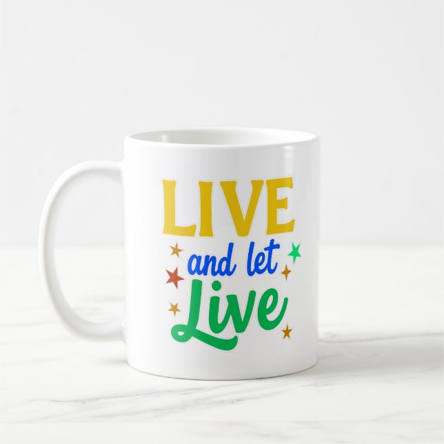 Taza De Café Live and Let Live Coffee Mug (Izquierda)