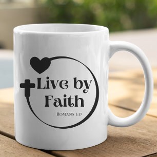 Taza De Café Live By Faith Scripture Mug
