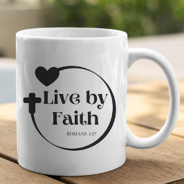Taza De Café Live By Faith Scripture Mug