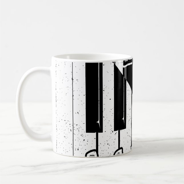 Taza De Café Live Jazz Calligraphy Illusion Logo Lettering with (Izquierda)