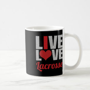 Taza De Café Live Lacrosse Love Lax Player Coach Goalie Stick H