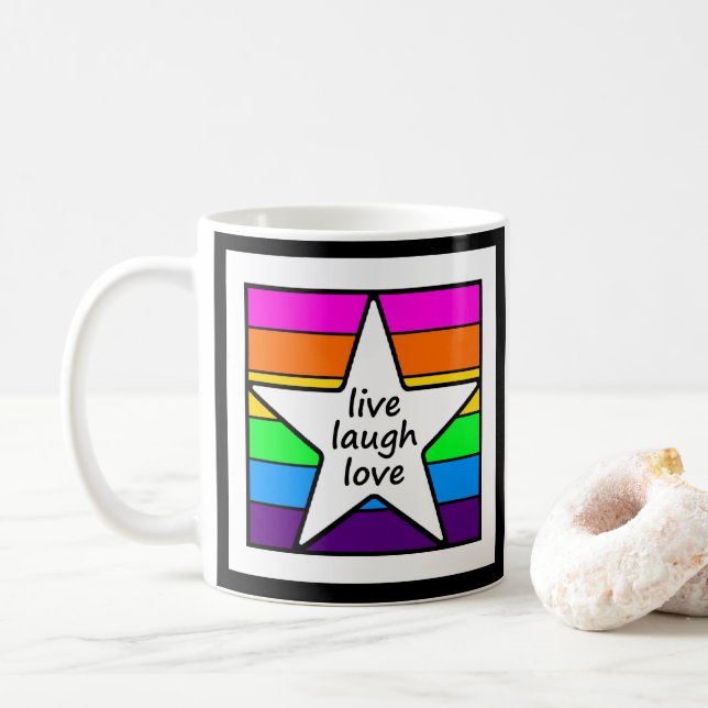 Taza De Café Live Laugh Love (Con donut)