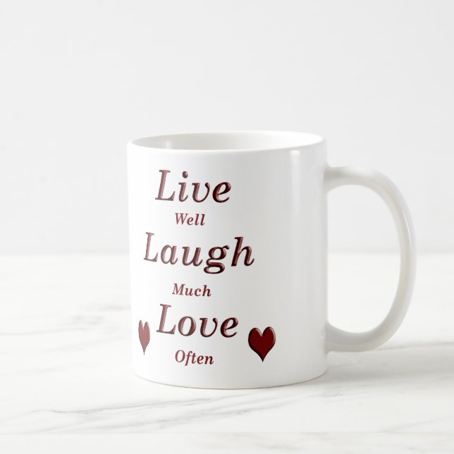 Taza De Café Live Laugh Love (Derecha)
