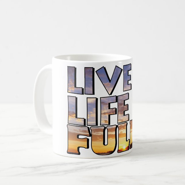 Taza De Café Live Life Fully Quote (Anverso izquierdo)