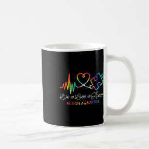 Taza De Café Live Love Accept Autism Awareness Times Dye Autism