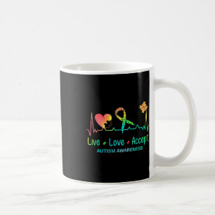 Taza De Café Live Love Accept Autism Month Tie Dye Men Women Ki