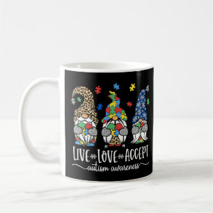 Taza De Café Live Love Accept Cute Gnome Autism Awareness Desis