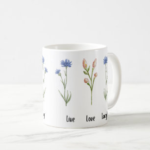 Taza De Café Live Love Laugh Floral Ceramic Mug