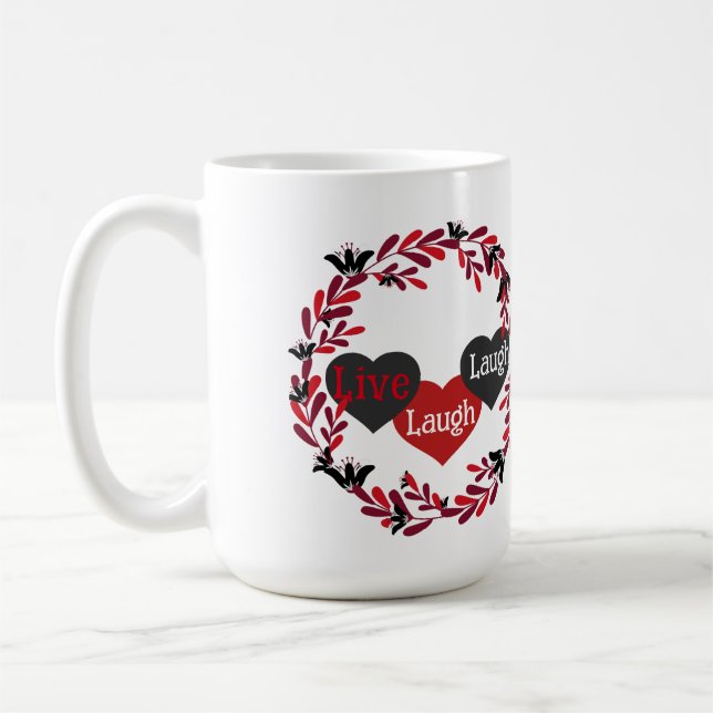 Taza De Café Live Love Laugh Mug (Izquierda)