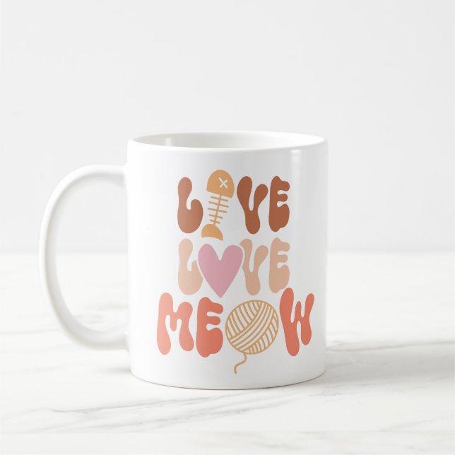 Taza De Café Live Love Meow (Izquierda)