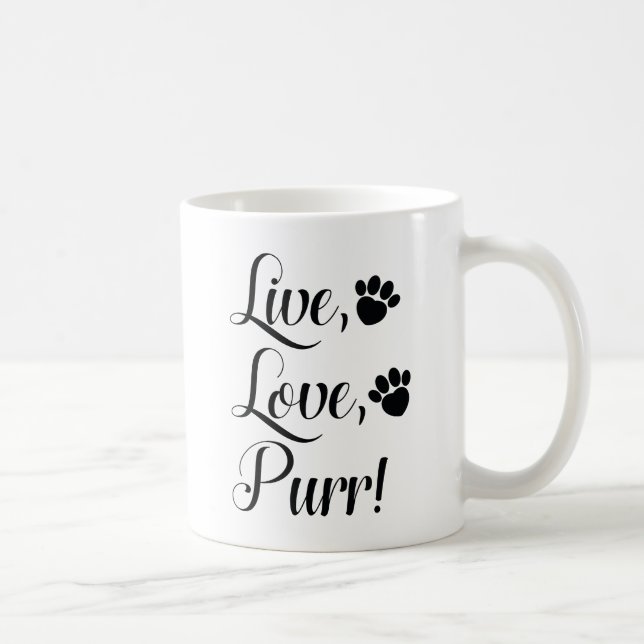Taza De Café Live Love Purr (Derecha)