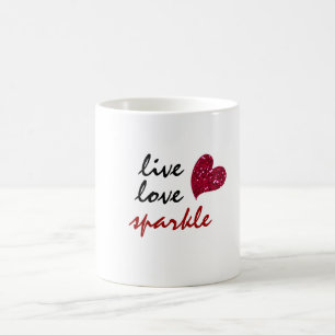 Taza De Café Live Love Sparkle
