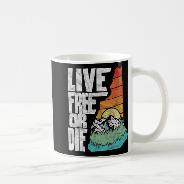 Taza De Café Live Or Die Retro New Hampshire Nature  (Derecha)