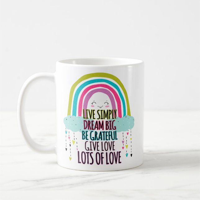 Taza De Café Live Simplam Dream Big Be Graying Give Love (Izquierda)