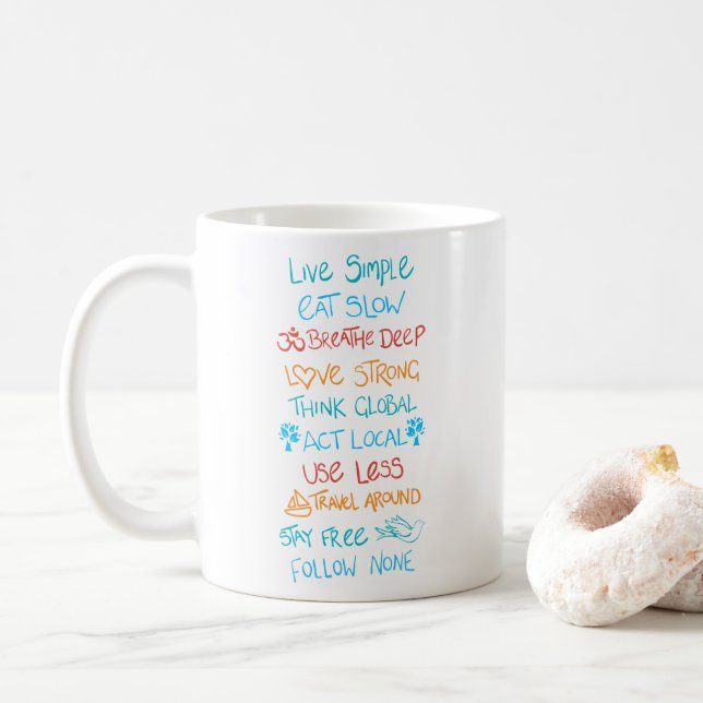 Taza De Café Live Simple 2 (Con donut)