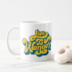 Taza De Café Live to Wander - Típografía retro Mug