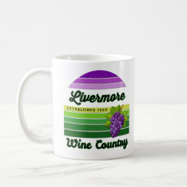 Taza De Café Livermore Wine Country Purple Green Stripes Grapes