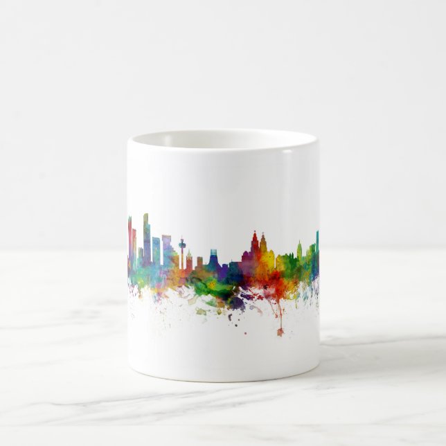 Taza De Café Liverpool England Skyline (Centro)