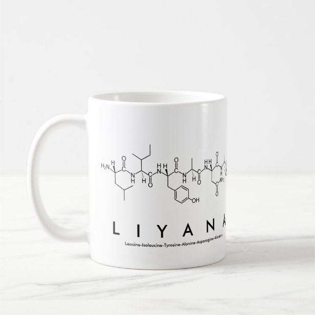 Taza De Café Liyana peptide nombre mug (Izquierda)