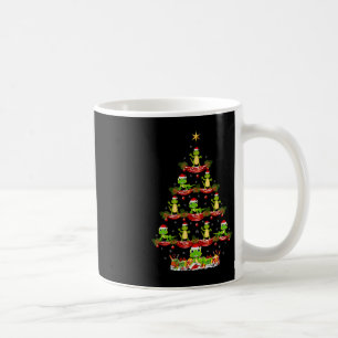 Taza De Café Lizard Xmas Iluminando el árbol navideño de Santa 