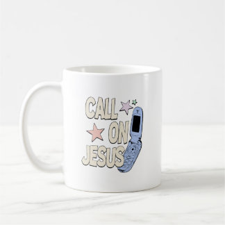 Taza De Café Llama a Jesús – Diseño Retro de Fe