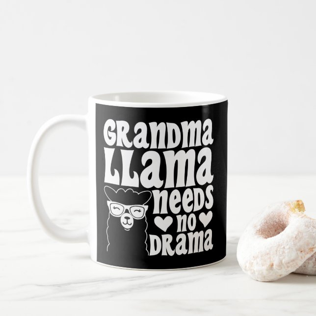 Taza De Café Llama abuela no necesita un día de madre dramática (Con donut)