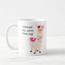 Llama adorable rosa y blanco día de San Valentín