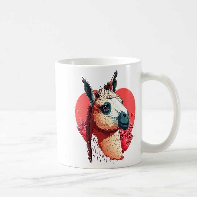 Taza De Café Llama Cute Alpaca Valentines Day Animal  (Derecha)