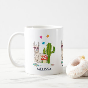 Taza De Café Llama de Guay con gafas de sol con forma de corazó
