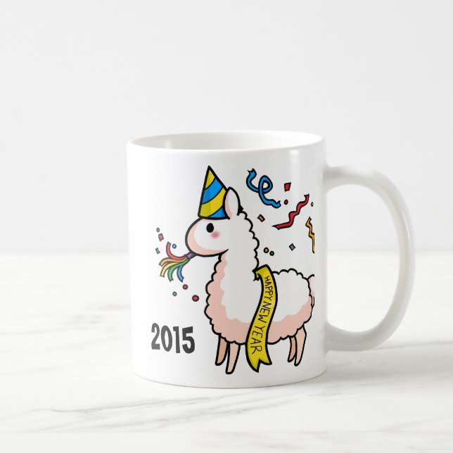 Taza De Café Llama de la Feliz Año Nuevo (Derecha)
