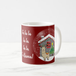 Taza De Café Llama de Snowglobe con el árbol de navidad y la