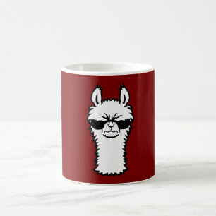 Taza De Café Llama Enojada Gafas de Sol Cool Actitud Animal Pel