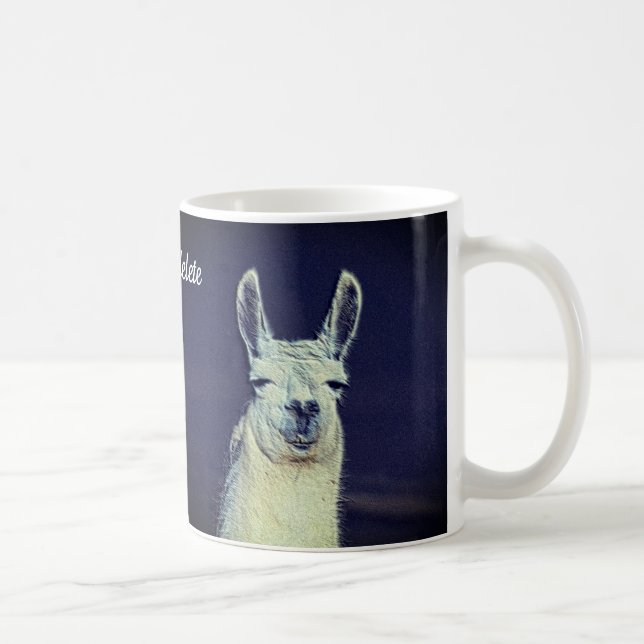 Taza De Café Llama Face Digital Art Pencil Personalizado (Derecha)